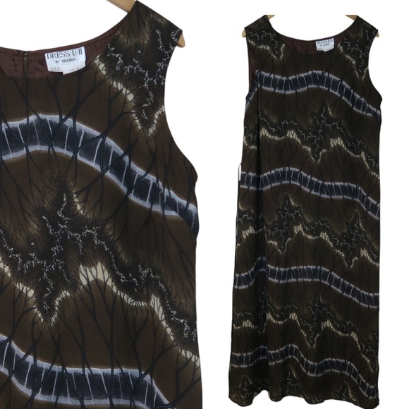Dress-U-II by Sharon Maxi Dress Artsy Sleeveless Safari - Picture 1 of 13